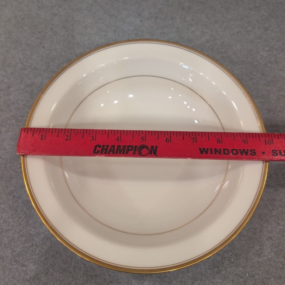 Noritake Ivory China Linton 7552 Soup Bowl Gold Trim Made in Japan Creamy White - Picture 3 of 5